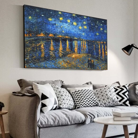 Van Gogh Starry Night Over the Rhone Oil Paintings, Printed on Canvas 12''x16'' - Picture 2 of 4